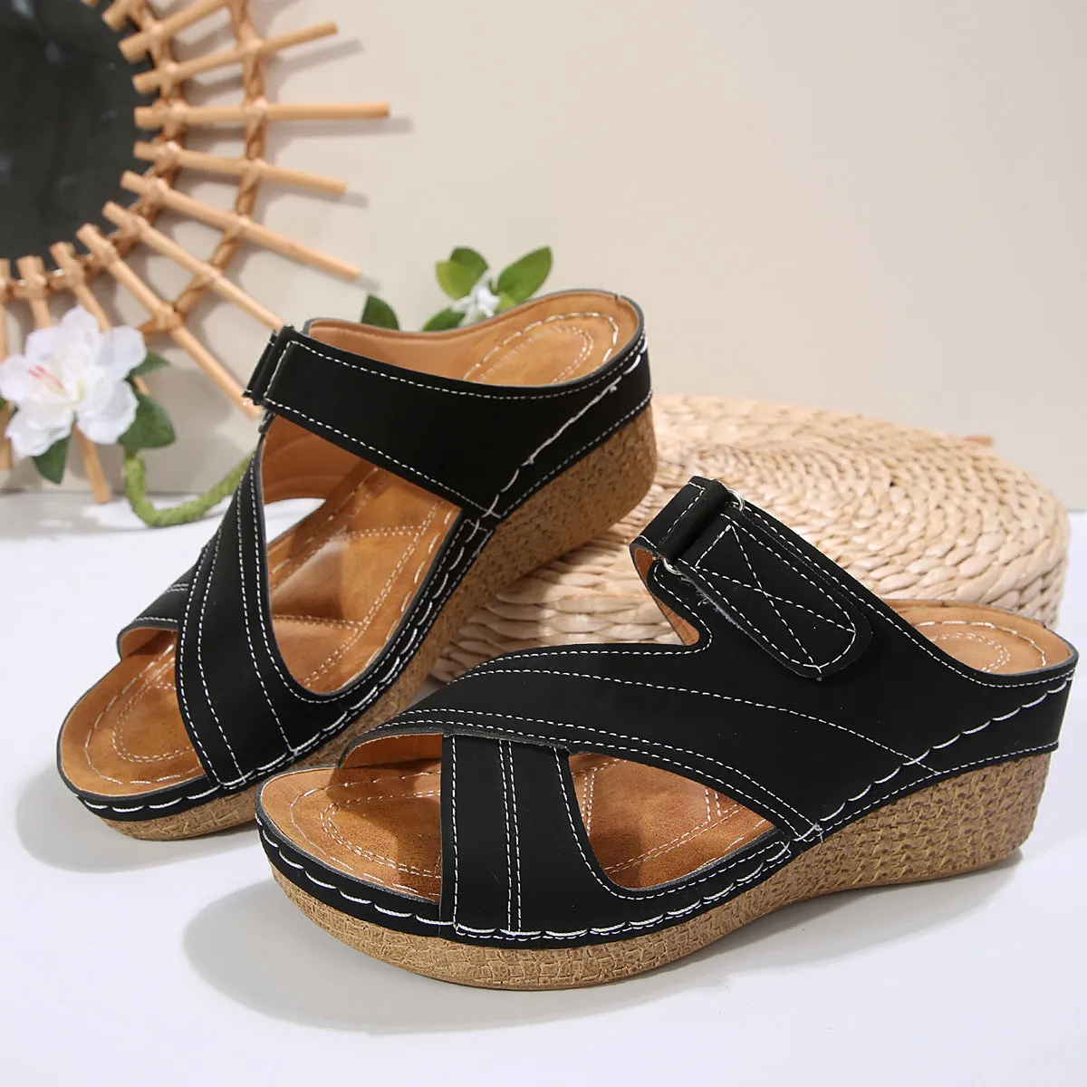 Women Lightweight Wedge Beach Slippers