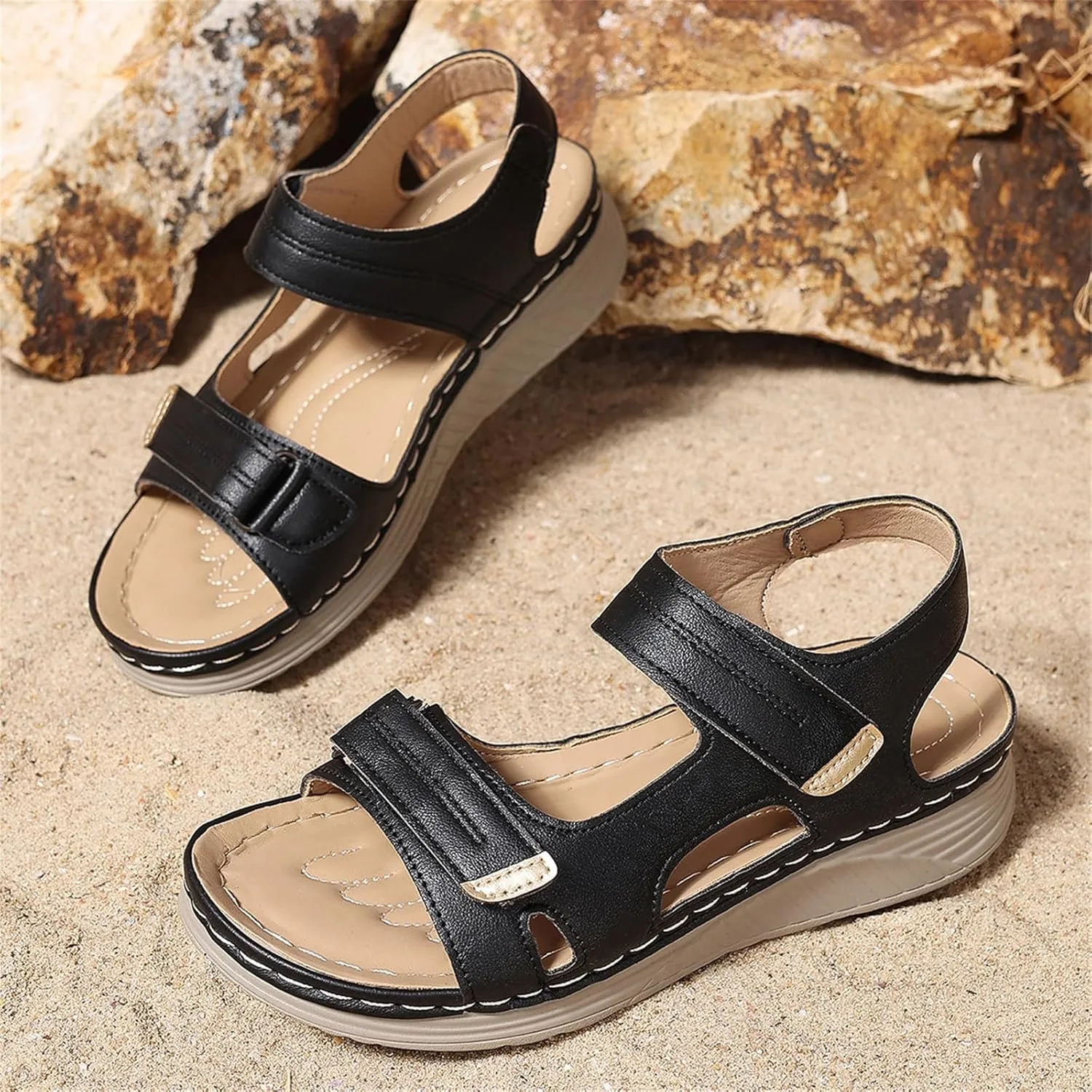Womens Arch Support Walking Sandals Comfortable Orthotic Orthofeet Sandal Plantar Fasciitis Diabetic Shoes Arch Hiking with Outdoor Footbed for Fasciitis Athletic Platform Adjustable Strap