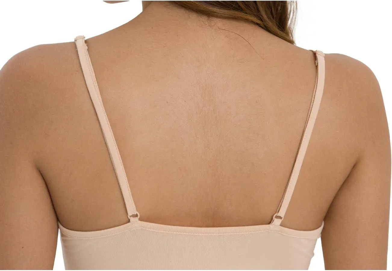 Women's Bamboo Viscose Camisole Undershirt Adjustable Spaghetti Strap Layering Tank Top
