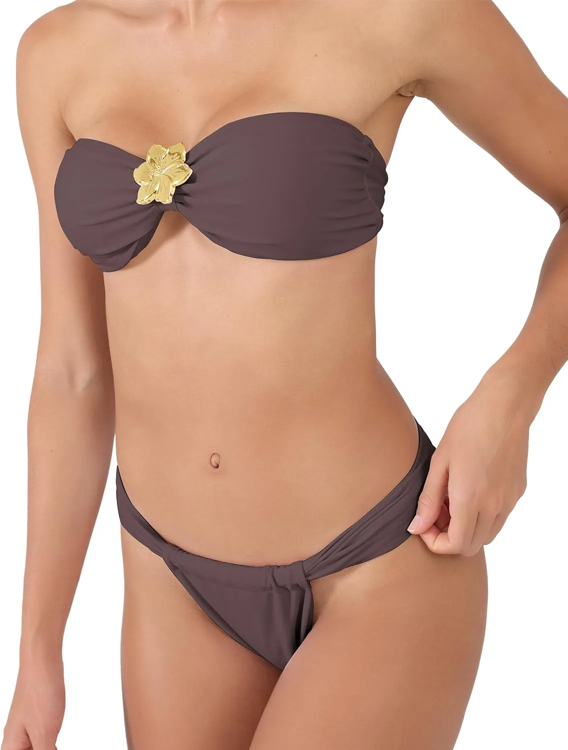 Women's Bandeau Strapless Bikini Sets Sexy Brazilian Swimsuits 2 Pieces