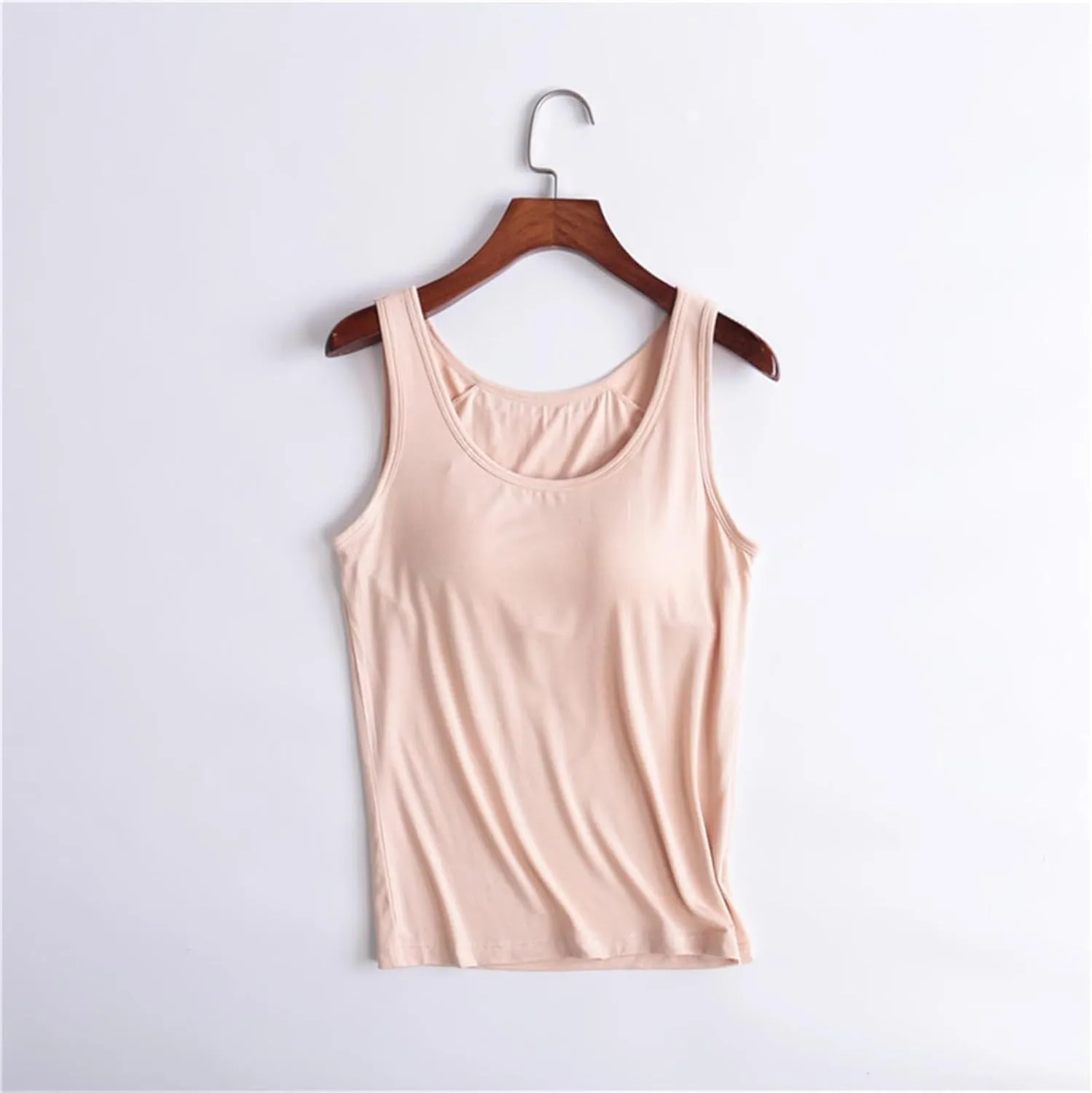 Women's Camisole with Built in Bra Shelf Padded Loose Fitting Tank Tops Spaghetti Strap Underwear Bottoming Shirts