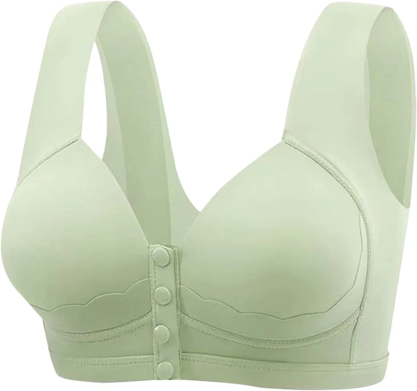 Women's Front Closure Bras, Post Surgery Compression Bra Front Closure Bra with Adjustable Straps Wirefree Bra
