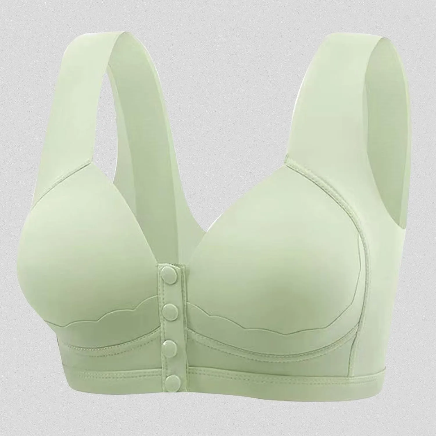 Women's Front Closure Bras, Post Surgery Compression Bra Front Closure Bra with Adjustable Straps Wirefree Bra