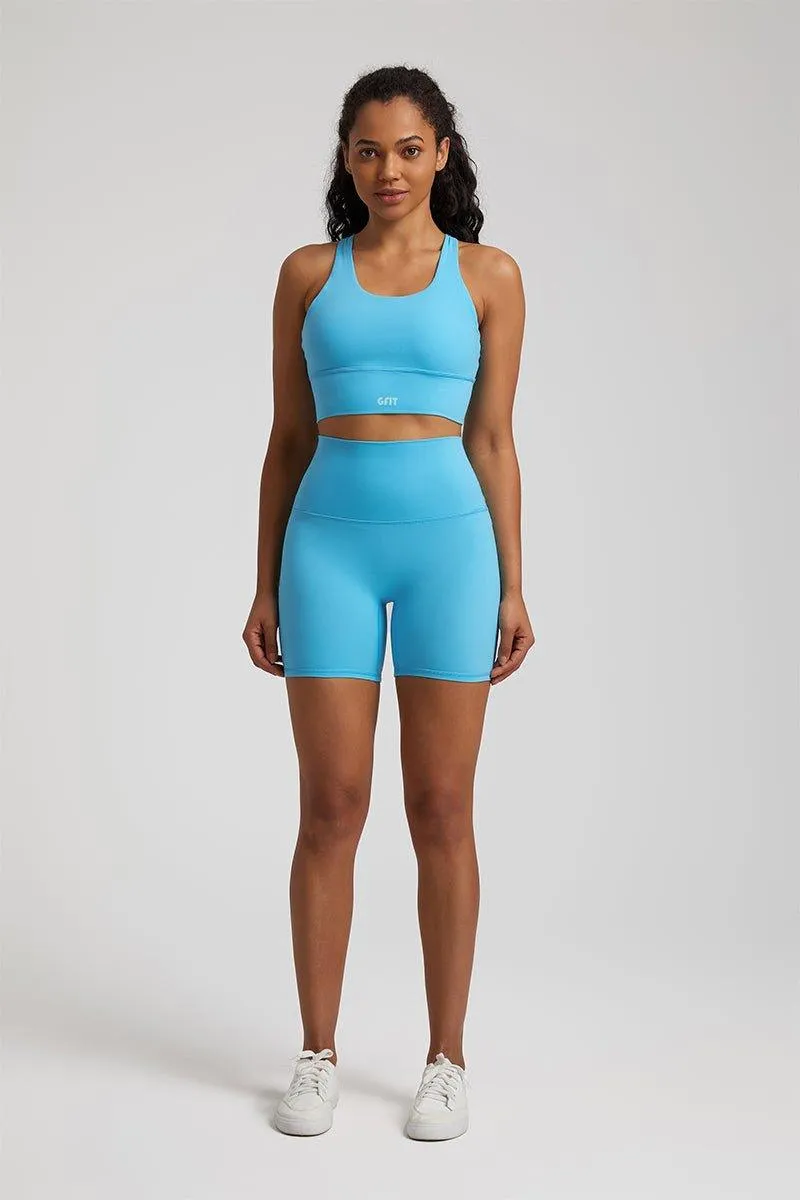 Women's GFIT 2.0 Yoga Set - U-neckline Sports Bra & High-Waist Shorts
