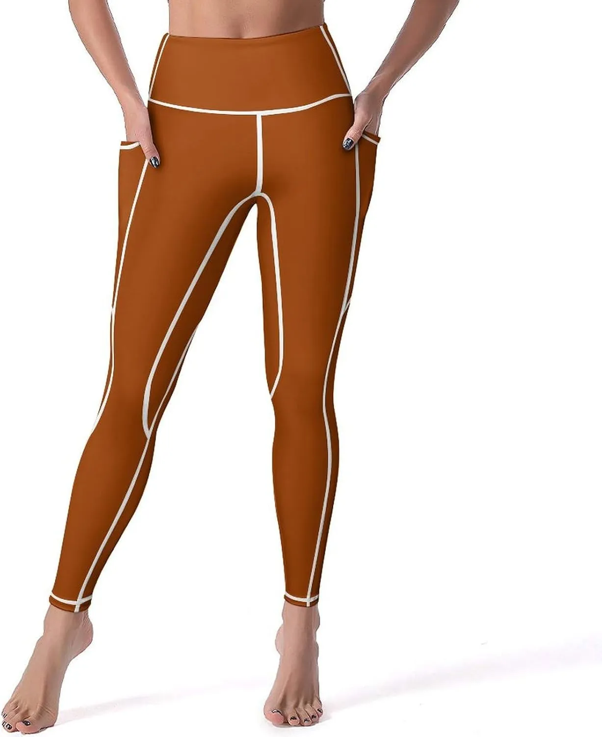Women's High Waist Yoga Leggings with 2 Pockets Tummy Control Workout Running Yoga Pants