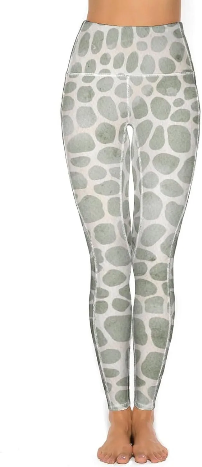 Women's Leopard Print Yoga Leggings with 2 Pockets Tummy Control Yoga Pants