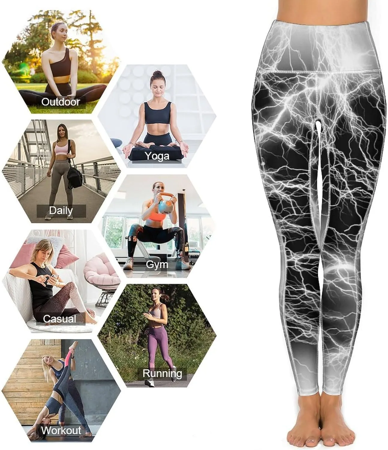 Women's Novelty High Waist Yoga Leggings Tummy Control Workout Running 4 Way Stretch Yoga Pants