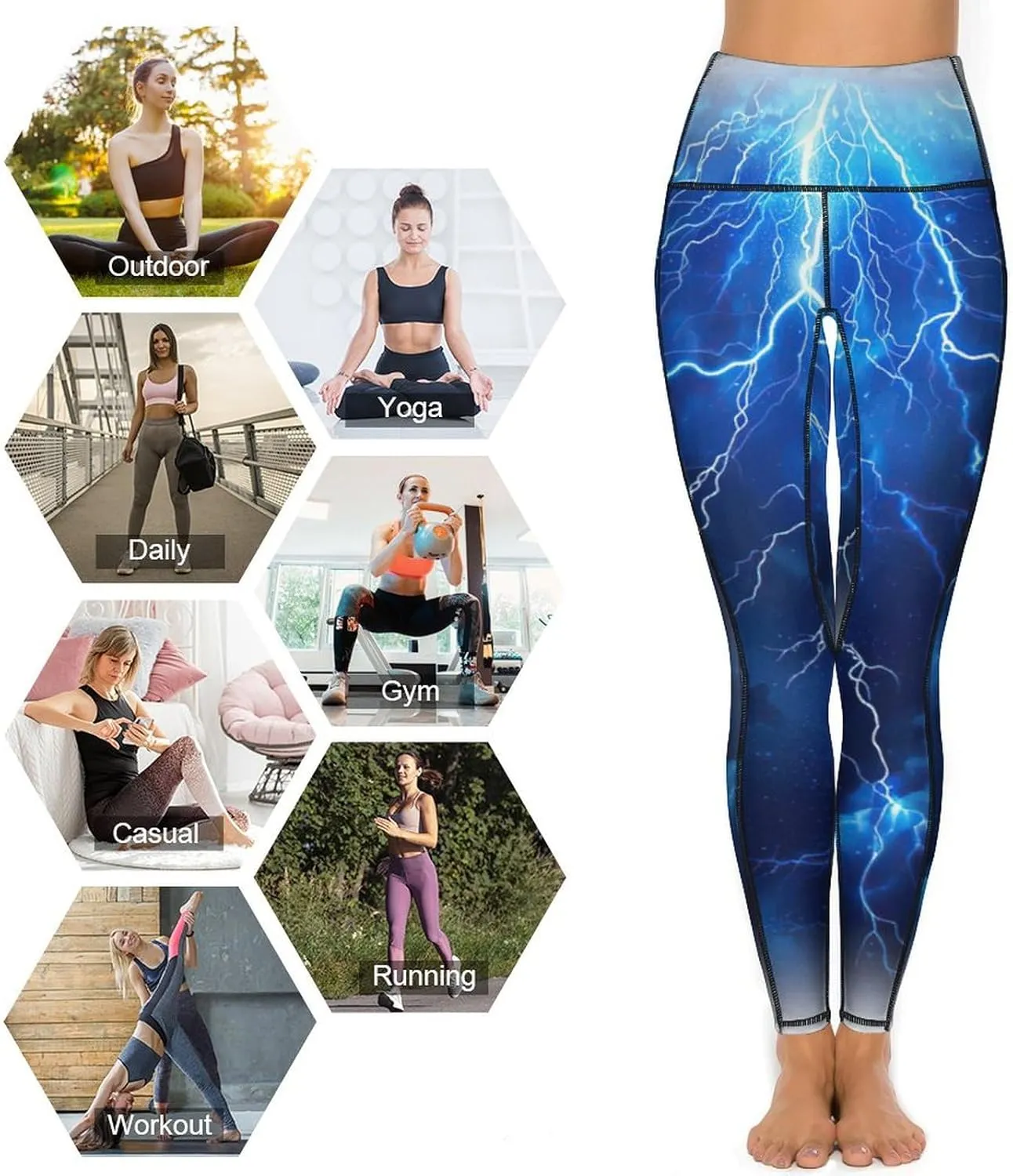 Women's Novelty High Waist Yoga Leggings Tummy Control Workout Running 4 Way Stretch Yoga Pants