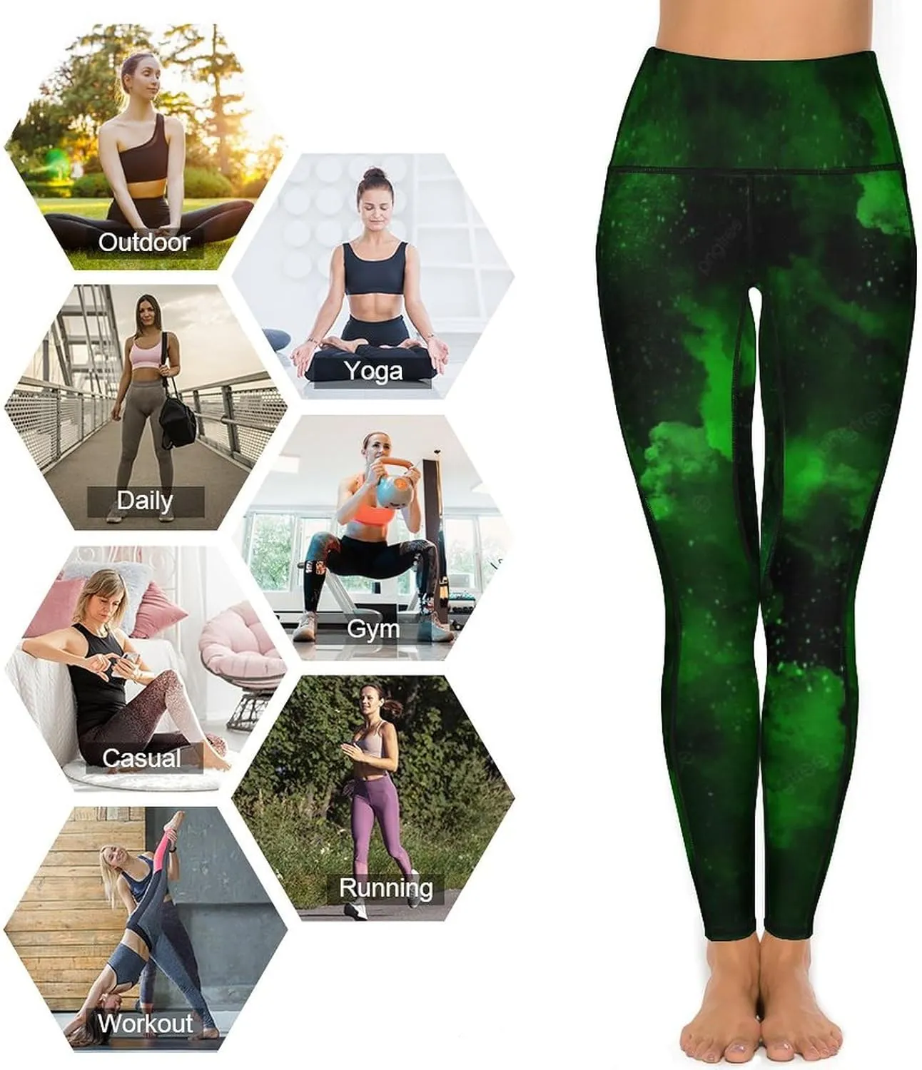 Women's Novelty High Waist Yoga Leggings Tummy Control Workout Running 4 Way Stretch Yoga Pants