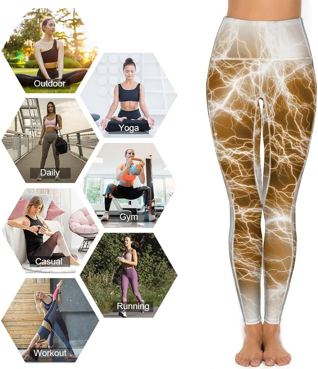 Women's Novelty High Waist Yoga Leggings Tummy Control Workout Running 4 Way Stretch Yoga Pants
