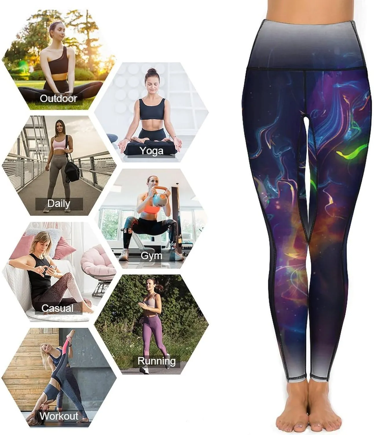 Women's Novelty High Waist Yoga Leggings Tummy Control Workout Running 4 Way Stretch Yoga Pants