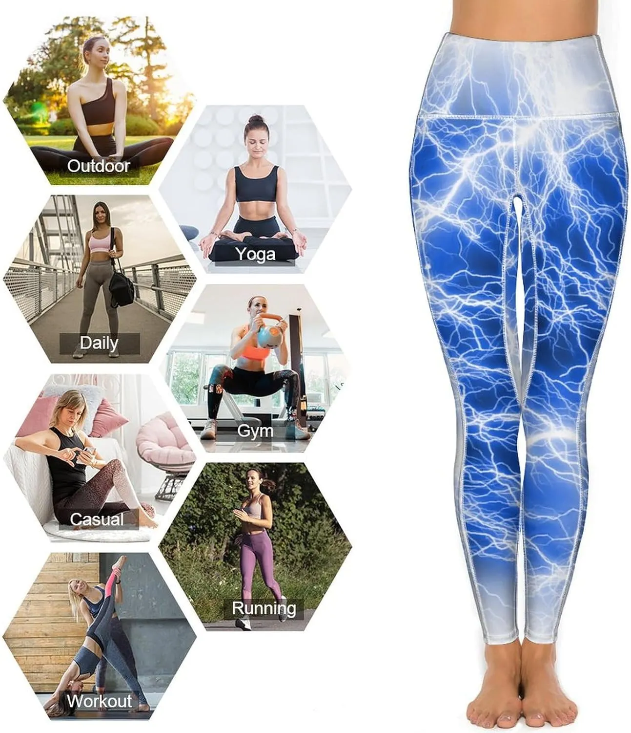 Women's Novelty High Waist Yoga Leggings Tummy Control Workout Running 4 Way Stretch Yoga Pants