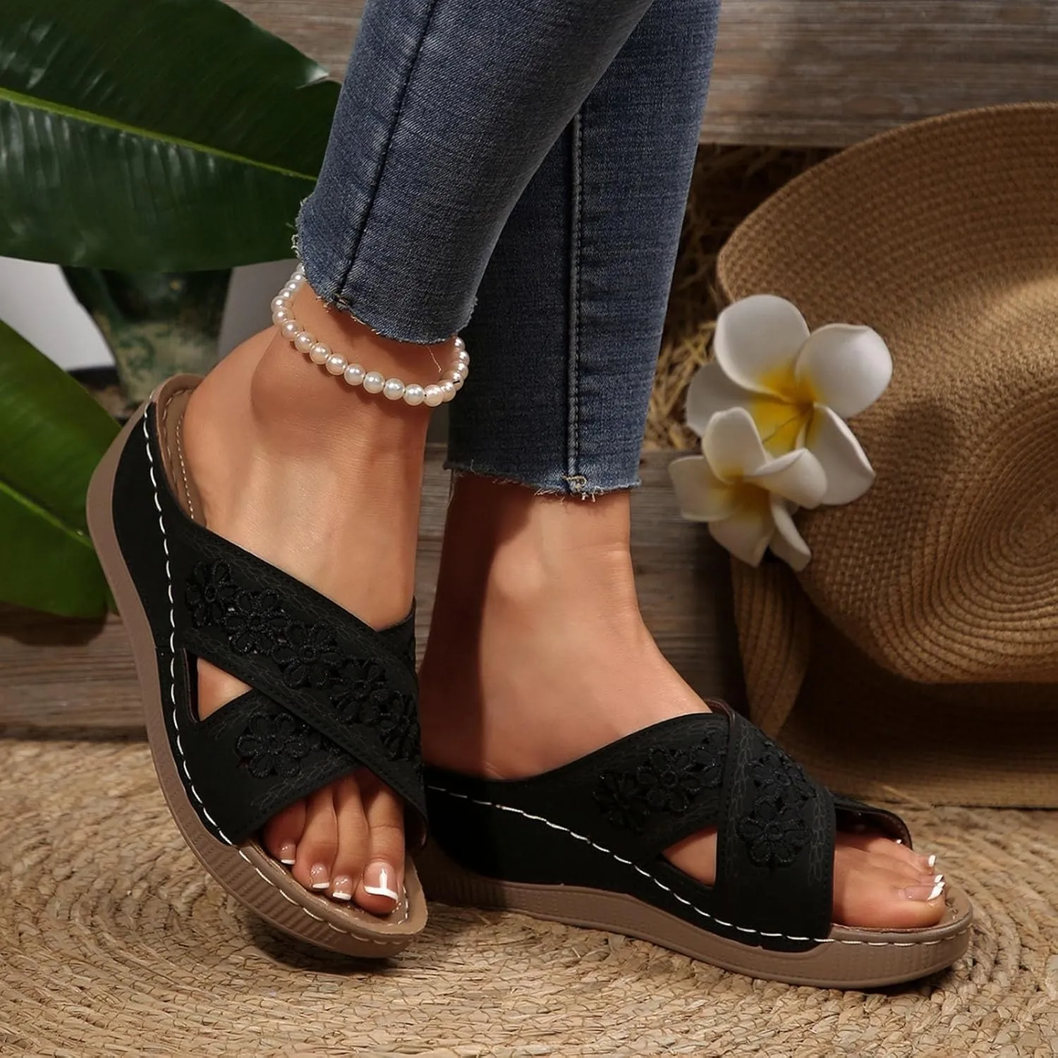 Womens Sandals Orthopedic Wedge Sandals For Women Dressy Summer Comfortable Walking Dressy For Women 2025 Beach Shoes