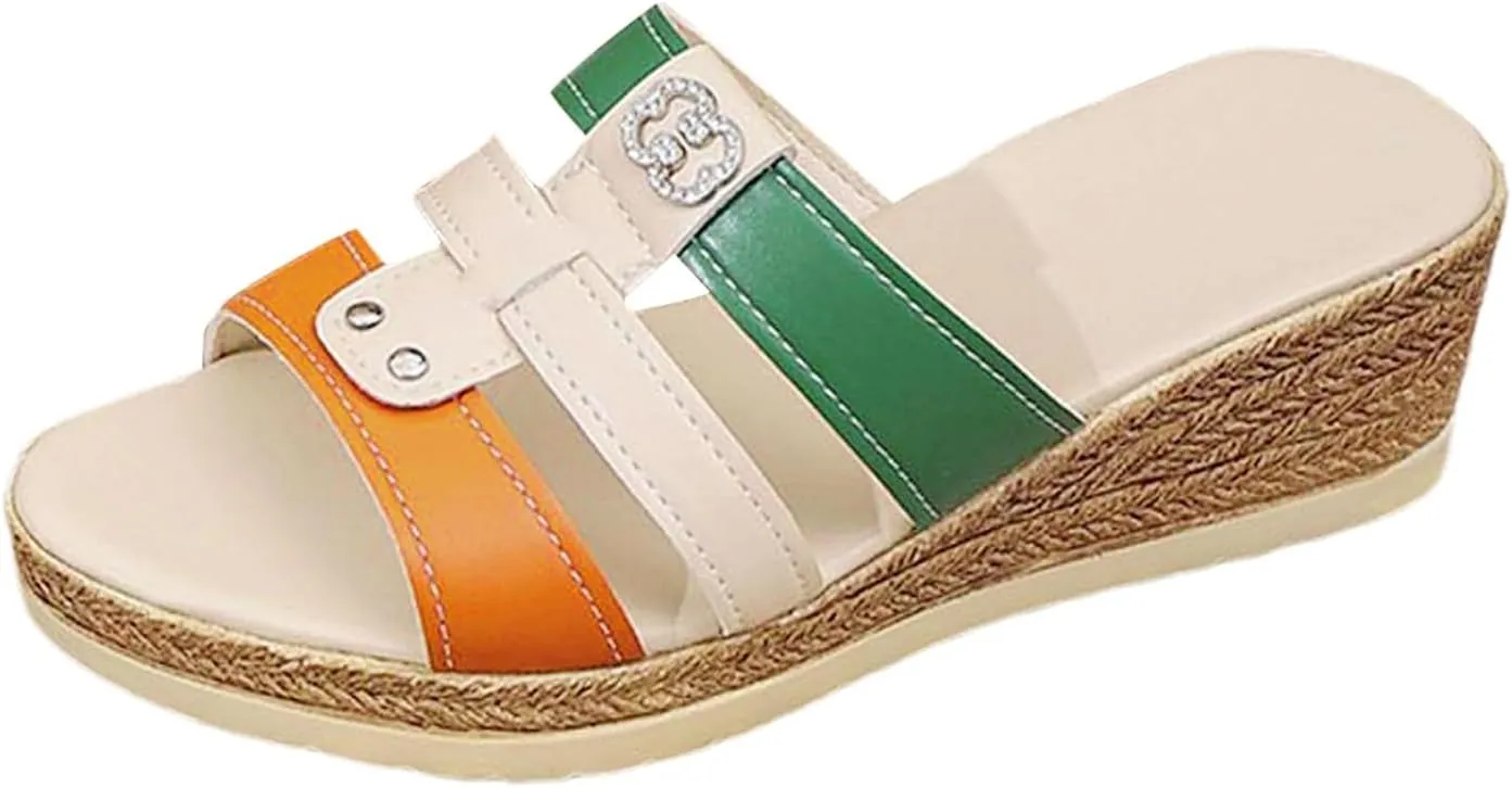 Women's Sandals Orthopedic Wedge Sandals Wide Width Lightweight Slippers Arch Support Sandals Summer Walking Shoes