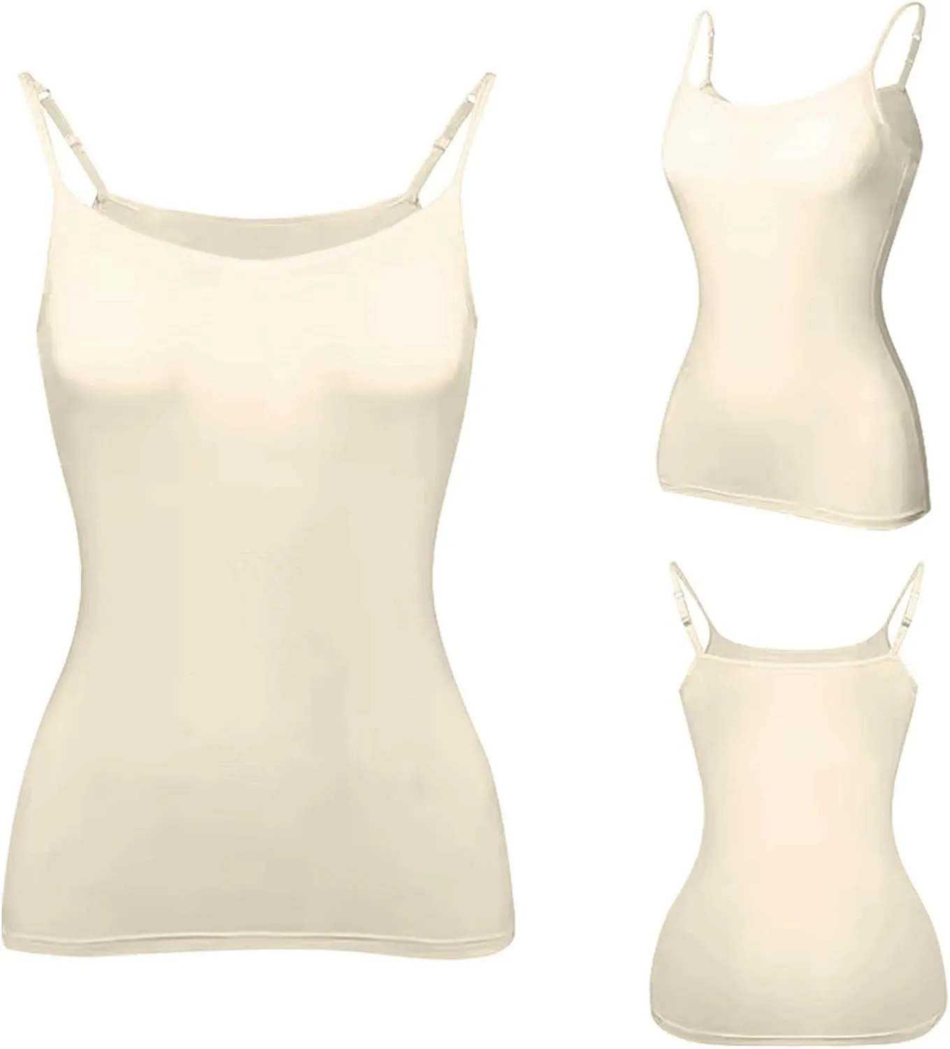 Womens Tank Tops with Built in Bras 2025 Casual Adjustable Spaghetti Strap Shelf Camisole Plus Size Padded Undershirts