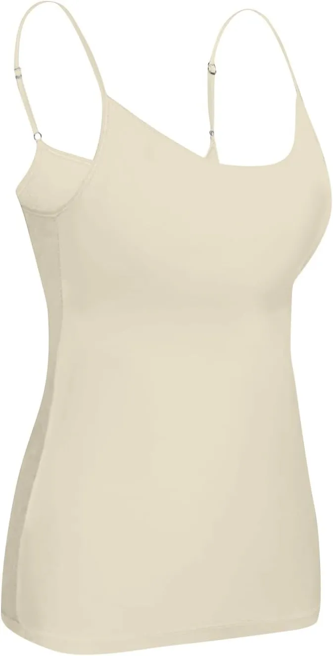 Womens Tank Tops with Built in Bras 2025 Casual Adjustable Spaghetti Strap Shelf Camisole Plus Size Padded Undershirts