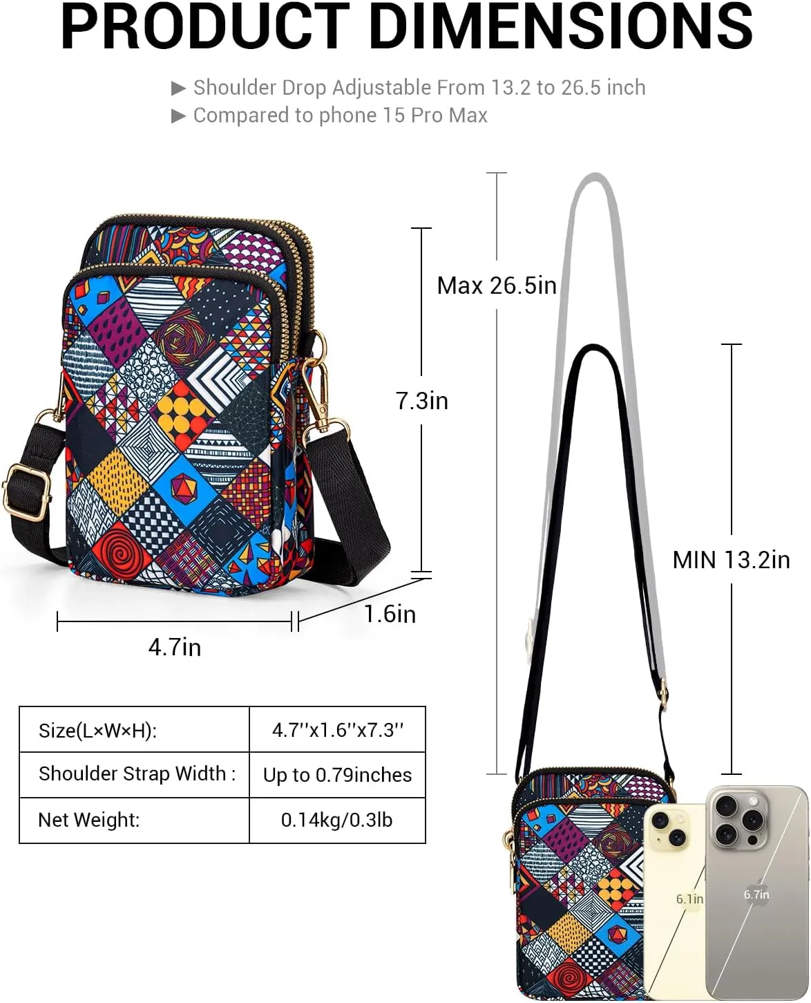 YINHEXI Small Crossbody Bags for Women, Mini Cell Phone Wallet Purse, Shoulder Bag for Women and Men