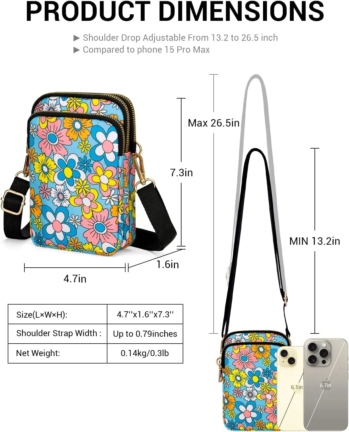 YINHEXI Small Crossbody Bags for Women, Mini Cell Phone Wallet Purse, Shoulder Bag for Women and Men