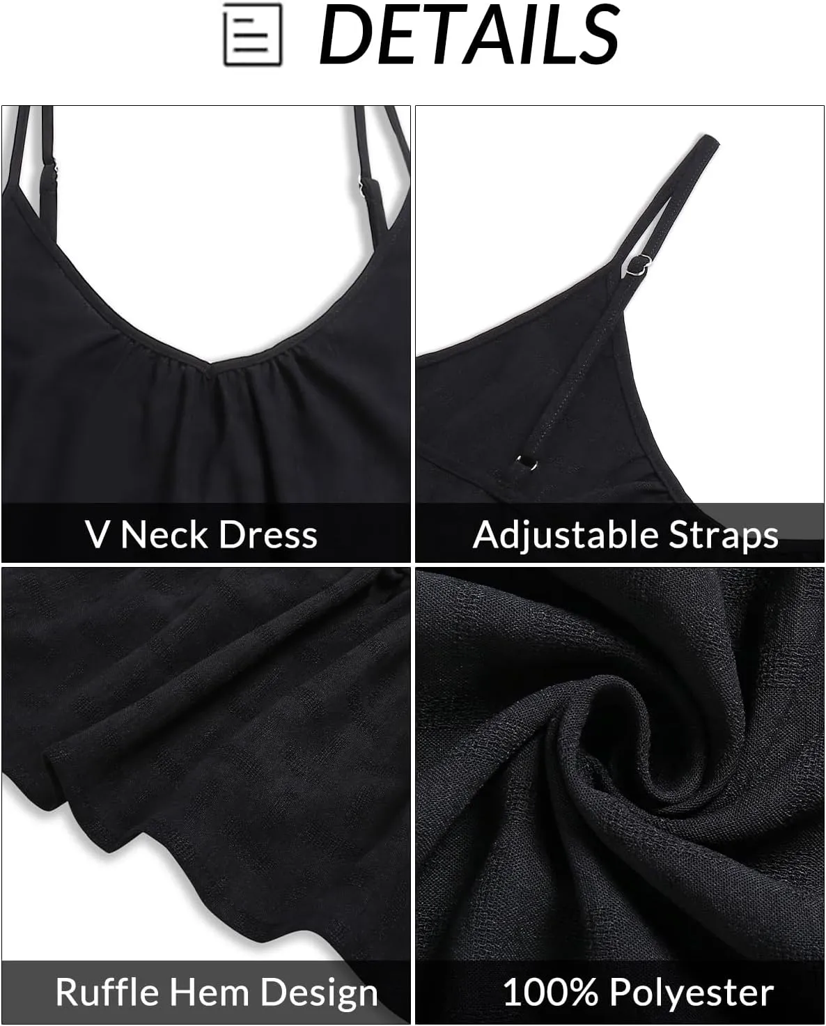 Yonique Women Beach Cover Up Dresses Spaghetti Strap Dresses Summer Coverups Casual Sundresses with Ruffle Hem