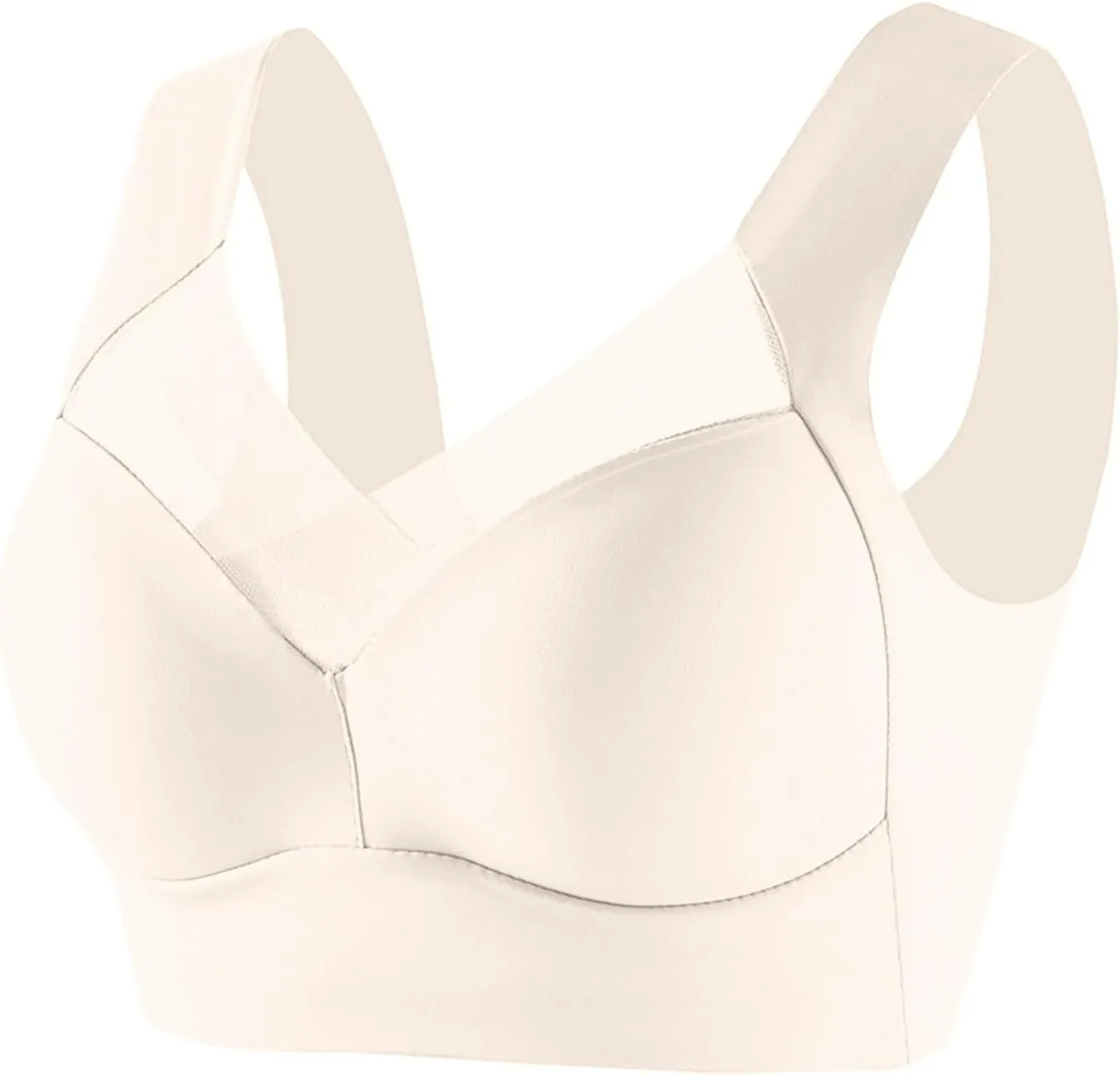 Zenchic Bras for Women, Bras for Senior,No Underwire Seamless Mesh Ice Silk Push Up Comfort Bra for Older Women